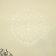 画像3: 山川蒼雲筆　四神相応図　肉筆絹本掛軸（共箱） (3)