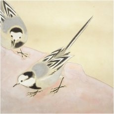 画像4: 勝巳筆　鶺鴒図　肉筆紙本掛軸 (4)