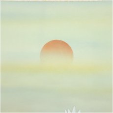 画像3: 渡邊月峰筆　旭日飛鶴　肉筆絹本掛軸（共箱） (3)