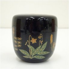 画像2: 池端治峰造　漆塗秋草蒔絵中棗（共箱） (2)