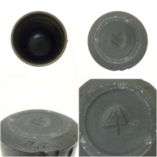 画像7: 背戸窯　加藤令吉造　蒼釉刻文花入（共箱） (7)