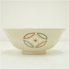 画像2: 京焼　加藤昌山造　色絵七宝花菱平茶碗 (2)