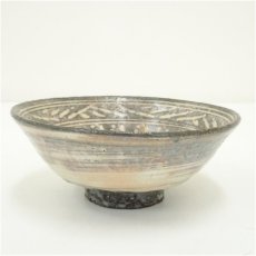 画像1: 京焼　清和窯造　刷毛目三島茶碗 (1)