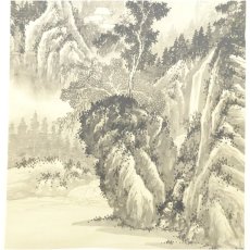 画像4: 中国画　董宝筆　水墨山水　肉筆絹本掛軸 (4)