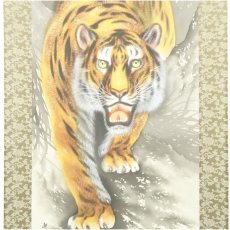 画像4: 中村耕石筆　猛虎　肉筆絹本掛軸（共箱） (4)