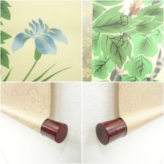 画像7: 白樹筆　四季草花　肉筆絹本掛軸（共箱） (7)