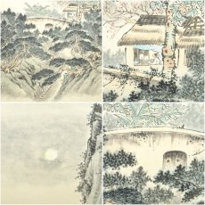 画像6: 中国画　作家物　梧桐月色図　肉筆紙本掛軸（保護箱） (6)