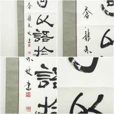 画像7: 山岸蒼龍筆　「井蛙不可以語於海」一行書　肉筆紙本掛軸 (7)