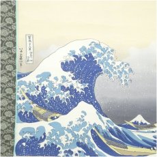 画像3: 葛飾北斎　富嶽三十六景　神奈川沖浪裏　印刷絹本掛軸 (3)