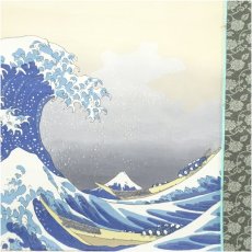 画像4: 葛飾北斎　富嶽三十六景　神奈川沖浪裏　印刷絹本掛軸 (4)