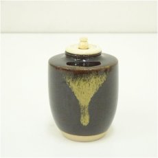 画像2: 陶六造　肩衝茶入（箱付）（仕覆付） (2)