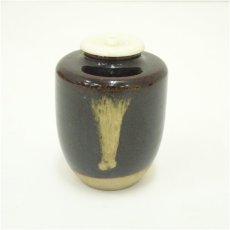 画像2: 陶六造　肩衝茶入（仕覆付） (2)