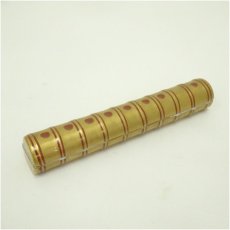 画像2: 芳正造　金彩横笛香合（共箱） (2)