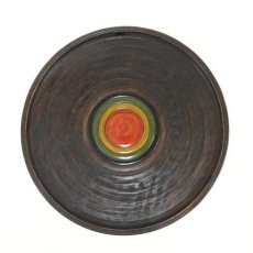 画像2: 独楽象谷塗　丸盆（共箱） (2)
