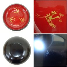 画像6: 輪島塗　漆塗松喰鶴菓子器（箱付） (6)