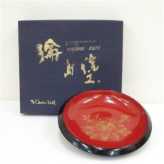 画像2: 輪島塗　漆塗牡丹菓子器（箱付） (2)