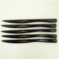 画像3: 輪島塗　松葉蒔絵菓子切5本（箱付） (3)