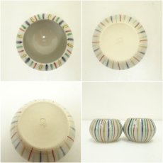 画像6: 京焼　作家物　麦藁手つぼつぼ5客 (6)