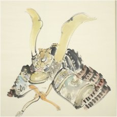 画像3: 小林五浪筆　兜　肉筆紙本掛軸（共箱・二重箱） (3)