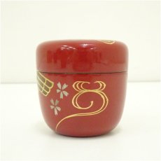 画像4: 朱塗　花筏　棗（箱付） (4)