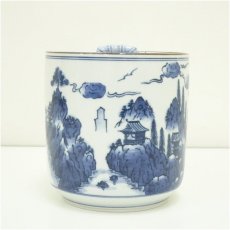 画像2: 京焼　作家物　染付　水指 (2)