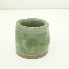 画像2: 宇治原造　碧釉蓋置（保護箱） (2)