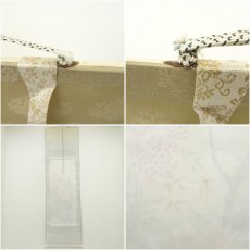 画像8: 篠原渓月筆　四季花　肉筆絹本掛軸（共箱） (8)