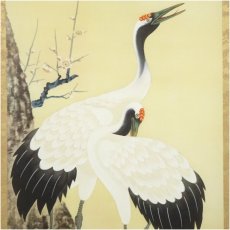 画像4: 契雪筆　松竹梅鶴亀　肉筆絹本掛軸（共箱） (4)