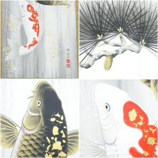 画像6: 広森耕仁筆　昇鯉　肉筆絹本掛軸 (6)