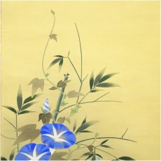 画像3: 小川尚堂筆　朝顔　肉筆絹本掛軸（保護箱） (3)