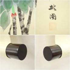 画像7: 三代桃園筆　紅白牡丹　肉筆絹本掛軸（中島清堂識箱） (7)