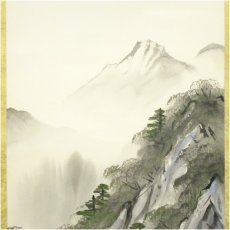 画像3: 中田欣象筆　彩色山水　肉筆絹本掛軸（中島清堂識箱） (3)