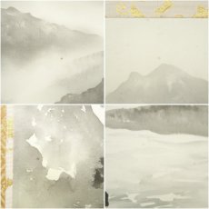 画像7: 林萬城筆　水墨山水　肉筆絹本掛軸（共箱） (7)