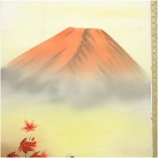 画像3: 和民筆　赤富士　肉筆絹本掛軸 (3)