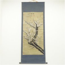 画像1: 中国　王暉筆　玉樹清暉　白梅図　肉筆紙本掛軸 (1)