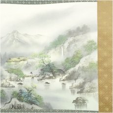 画像3: 玉石筆　彩色山水　肉筆絹本掛軸 (3)