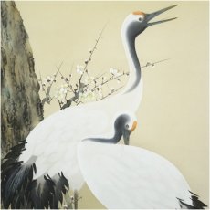 画像4: 皓紅筆　松竹梅鶴亀　肉筆絹本掛軸 (4)
