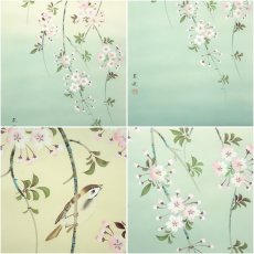 画像6: 春秋筆　桜に小禽　肉筆絹本掛軸 (6)