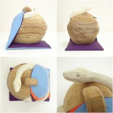 画像6: 五代目　神箸東林造　一刀彫　「幸鈴白巳」　置物（共箱） (6)