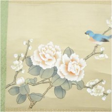 画像4: 石舟筆　花鳥図　肉筆絹本掛軸（箱付） (4)