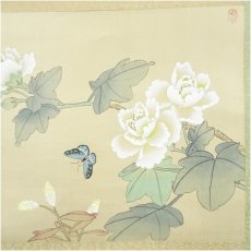 画像3: 石舟筆　花鳥図　肉筆絹本掛軸（箱付） (3)