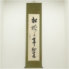 画像1: 香邨筆　「松樹千年翠」一行書　肉筆紙本掛軸（共箱） (1)