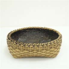 画像1: 炭道具　竹編炭斗 (1)