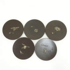 画像2: 高橋耕南造　木彫銘々盆5客（共箱） (2)