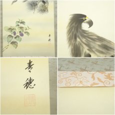 画像6: 桜井青穂筆　一富士二鷹三茄子　肉筆絹本掛軸（共箱） (6)