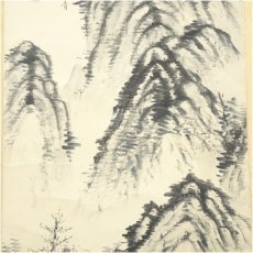 画像4: 柏香筆　水墨山水　肉筆紙本掛軸（保護箱） (4)