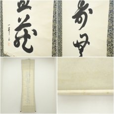画像7: 一峯筆　「福寿海無量」一行書　肉筆紙本掛軸（保護箱） (7)
