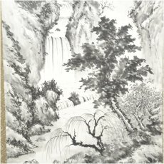 画像4: 悠峰筆　水墨山水　肉筆紙本掛軸（共箱） (4)