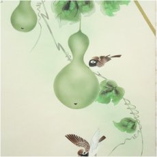 画像4: 美峰筆　六瓢図　肉筆絹本掛軸（共箱） (4)