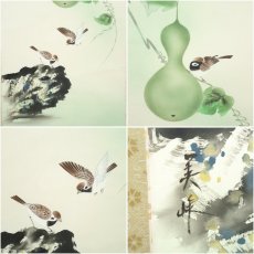 画像6: 美峰筆　六瓢図　肉筆絹本掛軸（共箱） (6)